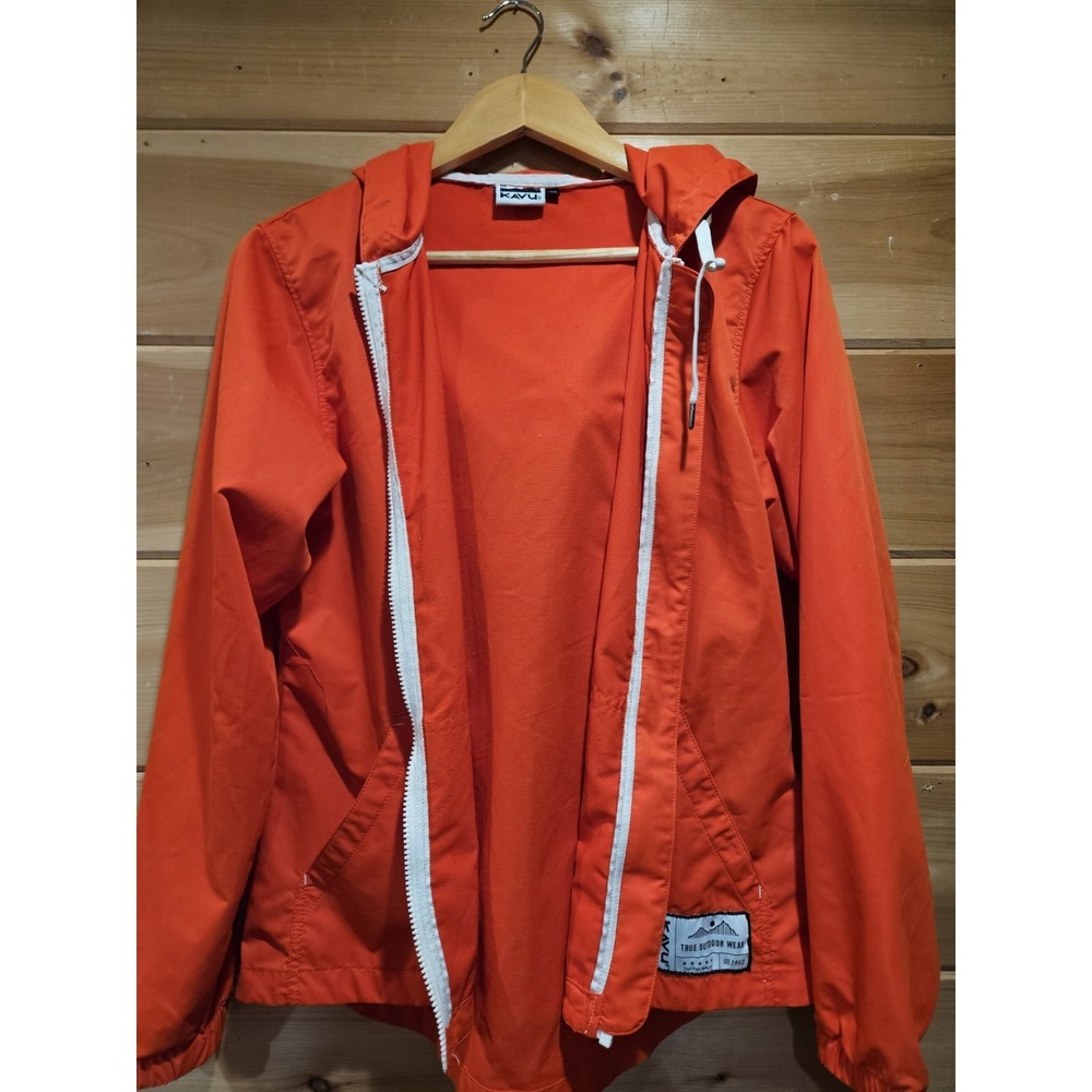 KAVU Orange Lightweight Hooded Jacket Women's Medium Full Zip Outdoor...